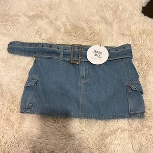 Princess Polly Mini Denim Skirt w/ Belt